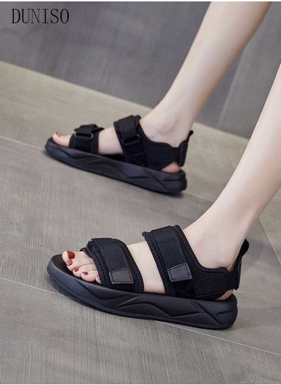 اشتري Women's Summer Walking Sandals Air Cushion Support Platform Ankle Strap Shoes Comfortable Casual Wedge Sandals في السعودية