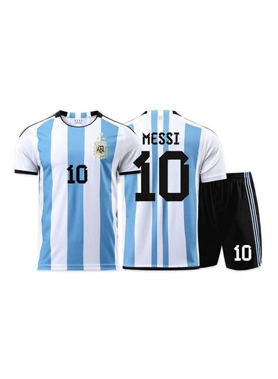 Argentina No.10 Messi Jersey (Size L), Argentina Soccer Jersey 2022, Messi  Shirt Short Sleeve Football Kit, Football Fans Gifts For Kids/Adult 