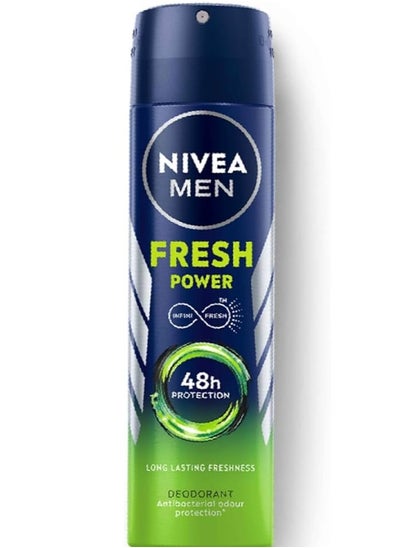 Buy Nivea Deodorant Spray For Men, 48h Protection , Fresh Power 150Ml in Egypt