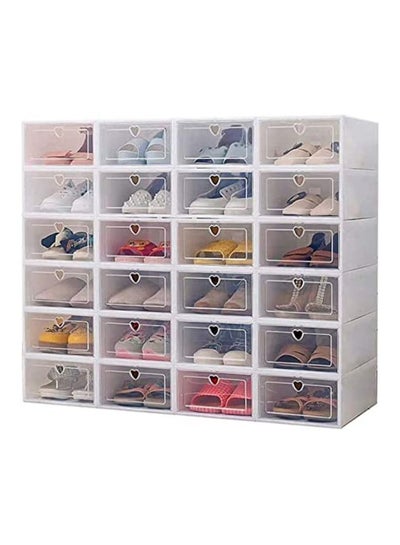 Buy 24x Storage box Shoe box Shoe Storage box Transparent Shoe box Foldable Plastic drawer Stackable Storage Cabinet in UAE
