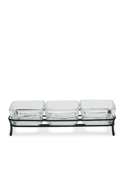Buy Glass Serving Tray S/4 in UAE