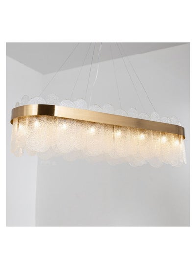 Buy Modern glass chandelier from Yocandel, very large golden oval frame, soft ceiling lighting, anti-glare ceiling lighting, suitable for large reception halls, above the dining table, and high-end salons in Saudi Arabia