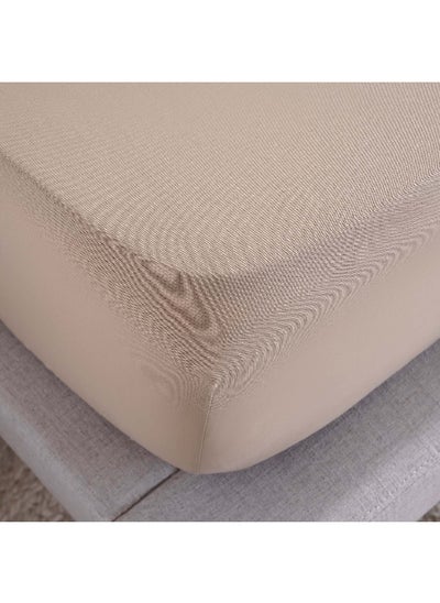 Buy Conscious Eucacel Fitted Sheet 120X200+33Cm - Taupe in UAE