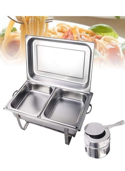 اشتري Stainless Steel Chafing Dish With Lid Silver 9Liters في الامارات