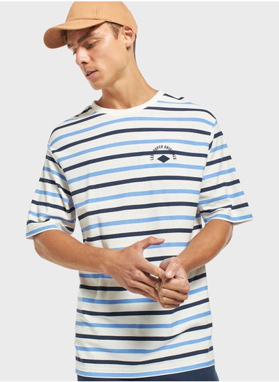 Buy Striped Crew Neck T-Shirt in UAE