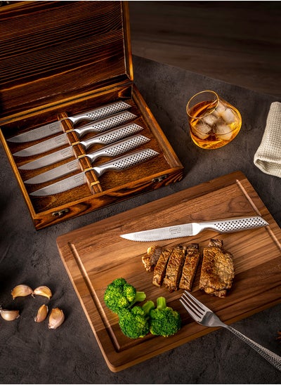 Buy Stainless steel 1.4116 German Steel 5" 6 Pcs Steak Knife Set in Saudi Arabia