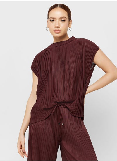 Buy Crew Neck Pleated Top in Saudi Arabia