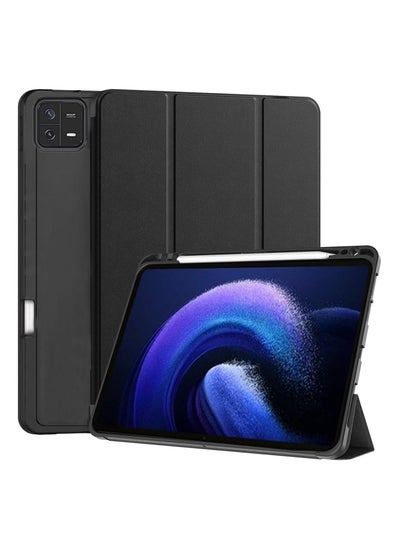 اشتري جراب ذكي لجهاز Xiaomi Mi Pad 6 مقاس 11 بوصة، غطاء تشغيل/سكون تلقائي مع حامل قلم [جراب مرن ناعم] سلسلة Recoil - أسود في مصر