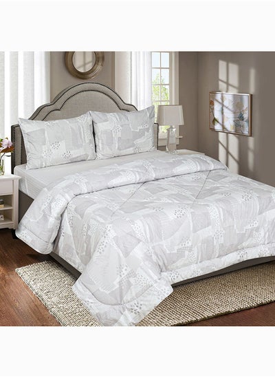 اشتري Madison Haruki 3-Piece Printed Twin Cotton Comforter Set 220 x 160 cm في الامارات