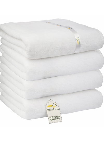 Buy Bliss Casa Indigo 100% Cotton Hand Towels (4 Pack, 40x70 cm) - 600 GSM Large Hand Towels Super Absorbent and Soft Hotel Towels, Ideal for Use in Hotels and Restaurants in Saudi Arabia