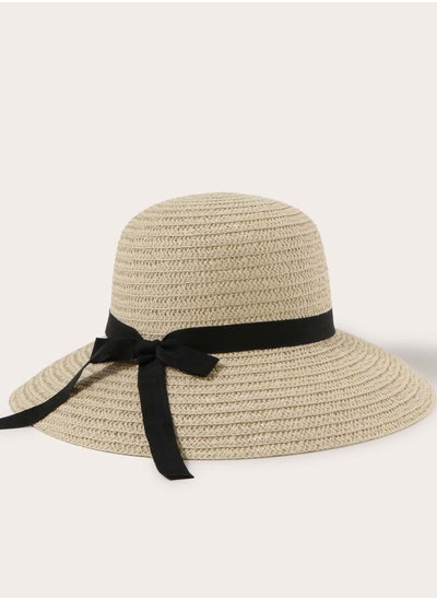 Buy Bow Decor Straw Hat in UAE