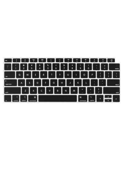 Buy US Layout English Keyboard Cover for MacBook New Air 13 Inch with Retina Display and Touch ID Model A1932 Release 2018/2019 Black in UAE