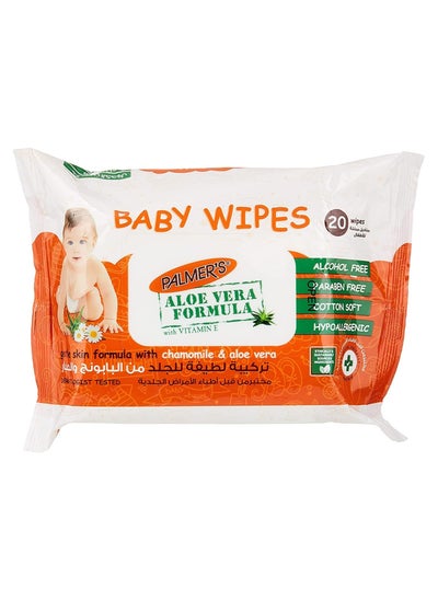 Buy Cotton Soft Aloe Vera Formula Baby 20 Wipes in UAE