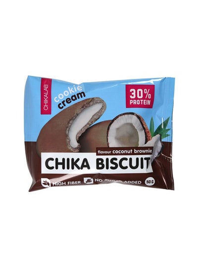 اشتري Chika Biscuit Protein Biscuit 50g Coconut Brownie في الامارات