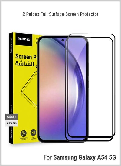 Buy 2 Pieces Edge to Edge Full Surface Screen Protector For Samsung Galaxy A54 5G Black/Clear in Saudi Arabia