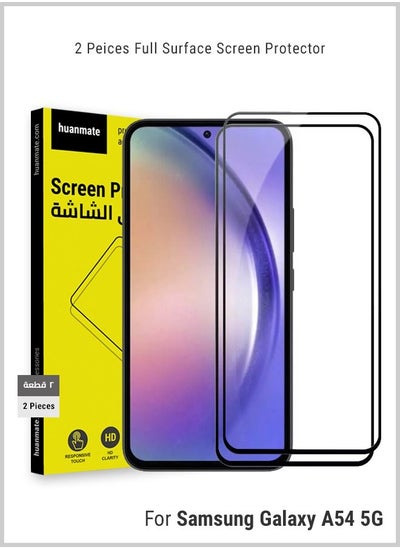 Buy 2 Pieces Edge to Edge Full Surface Screen Protector For Samsung Galaxy A54 5G Black/Clear in Saudi Arabia