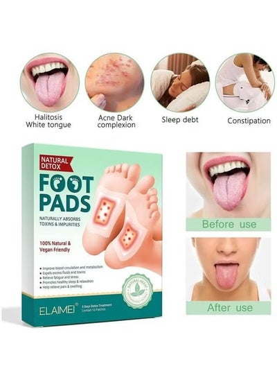 Buy Detox Foot Patches, 10pcs Detox Foot Pads for Foot and Body Care, Natural Organic Feet Patches Relieve Body Stress, Improve Sleep Quality, Remove Body Toxins Relieve Body Stress Friendly Detox in UAE