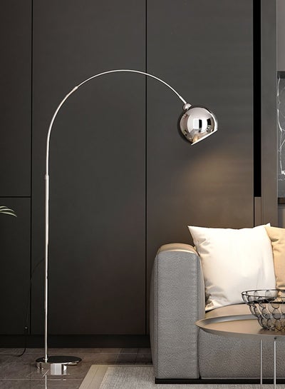 Buy Modern Floor Lamp Standing Lamp Decor Lighting for Home Office Bedroom Retail Warm White Lights Chrome Body 12W with E27 Bulb H188xL100xW28 cm in UAE