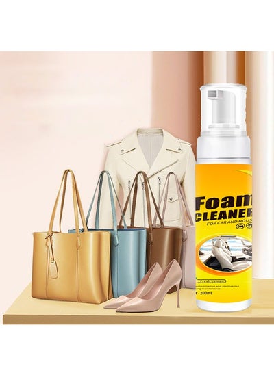 Buy 200ml Leather Products Cleaner - Foaming Cleaner Cleans and Removes Dirt Stains and Dirt Suitable for Car Interior Seat Furniture Sofa Shoes Boots Bags etc in Saudi Arabia