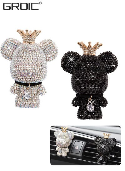 Buy 2Pcs Bling Bear Car Air Fresheners,Diamond Bear Air Vent Clips Car Accessories,Shiny Crystal Bear Car Air Freshener Vent Clip,Rhinestone Car Interior Decoration in Saudi Arabia