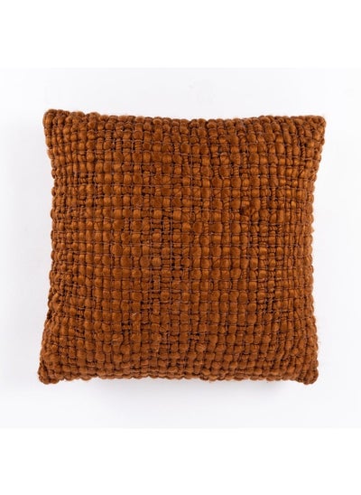 Buy Otis Filled Cushion, Leather Brown - 50X50 Cm in UAE