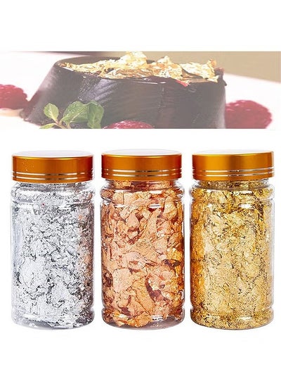 Buy Gold Leaf Flakes, 3g Genuine Flakes Decorative Dishes, Pure for Cooking, Cakes Chocolates, Decoration, Health Spa, Not Edible in Saudi Arabia