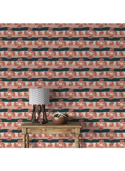 Buy Abstract Floral Line Seamless Pattern In Retro Style Fabric Wallpaper Covers An Area ​​Up To 4.2Mx3M With Adhesive And Smoothing Tool in Egypt