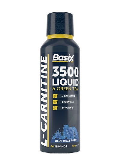 Buy 3500 Lcarnitine And Green Tea Blue Raz Rush 64 Serving 480 Ml in UAE