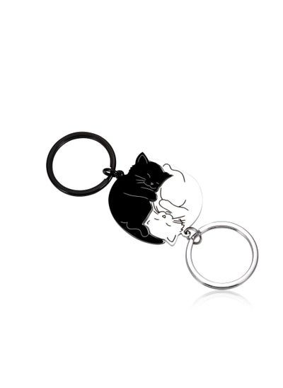 Buy Cute Cat Couple Keychain Set - Valentine's Day Gift for Him, Her, Girlfriend, Boyfriend, Best Friend, Husband, Wife, Fiancée. Matching Cat Lover's Keychains for Birthday, Anniversary, New Year in UAE