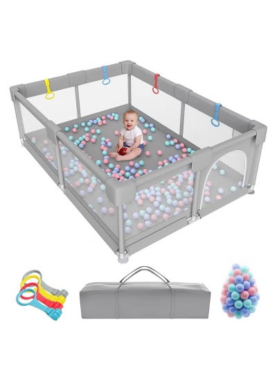 Buy ORiTi Children's Play Game Fence Indoor Baby Toddler Safety Fence Baby Crawling Playground Baby Playpen With Balls and Handrails in UAE