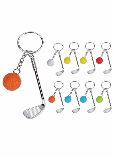 Buy Pendant Keychain, 9 Pcs Mini Golf Racket and Ball Pendant Keychain, Metal Golf Clubs Keyring Creative Keychain in UAE