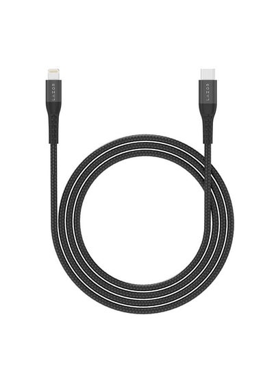 Buy Lazor Flow L  Fast Charging Cable with PD20W Type-C Lightning for Iphone CL90 Black- 3m in UAE