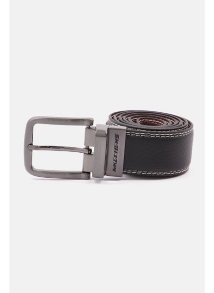 Buy Men Buckle Leather Belt, Black/Brown in UAE