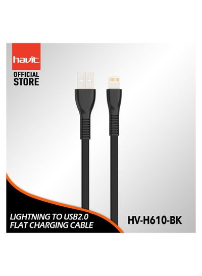 Buy HAVIT LIGHTNING USB CABLE Compitible with APPLE 0.3M - BLACK in UAE