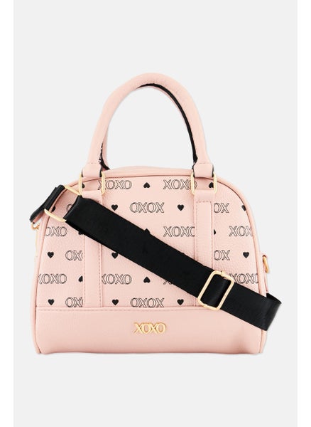 Buy Women Brand Logo Cross Body Bag 23 L X 16 H x 10 W cm, Pink Combo in UAE