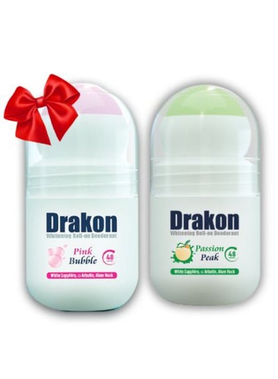 اشتري Drakon Pink Bubble & Passion Peak Roll On Deodorant 50Ml 1+1 في مصر