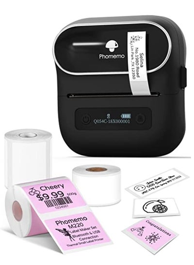 Buy Phomemo M220 Portable Thermal Label Makers Bluetooth Printer For Barcode Labeling Organizing Small Business Compatible With iOS And Android in UAE