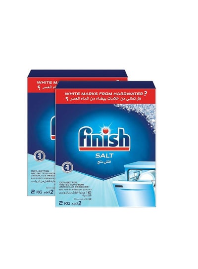 Buy Finish Dishwasher Salt, 100% Better Machine Protection, 4 Kg (2 x 2kg) in Saudi Arabia