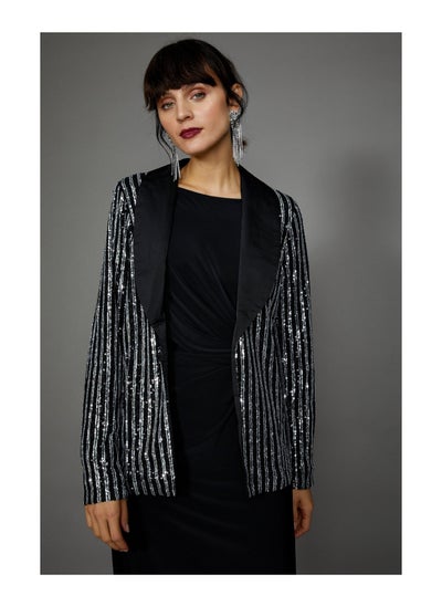 Buy Sequin Stripe Blazer in UAE