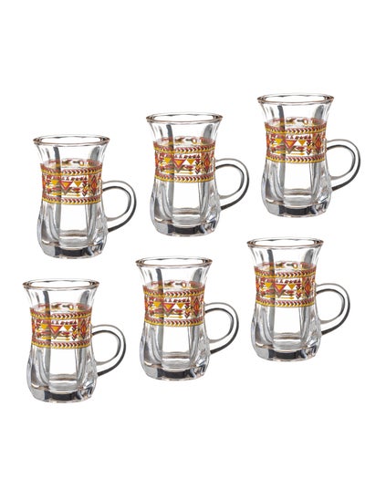 Buy 6 Piece Glass Tea Set multicolour in Saudi Arabia