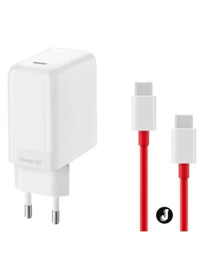 اشتري "NEW 65W WARP Charger with USB-C to USB-C Cable for OnePlus Devices – Fast Charging Solution" في الامارات