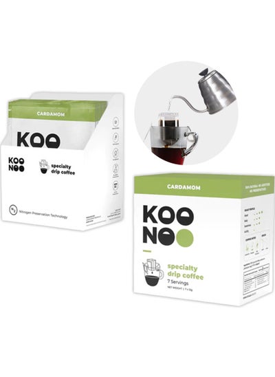 Buy KOONOO Cardamom | Dark Roast | 7 x 12g Sachets | Specialty Drip Coffee | Made in UAE in UAE