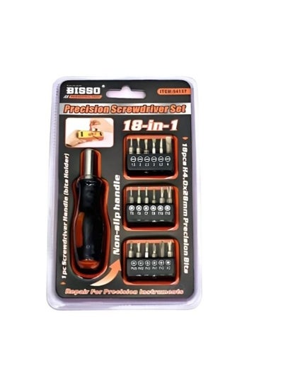 Buy multi-tooth 3 pcs magnetic electronic  Set of 18 pieces of ascrewdriver from Bisso 18 in 1 in Egypt