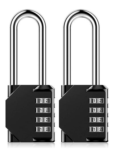 اشتري Combination Padlock Heavy Duty Lock - Weatherproof Padlock, Resettable Lock, 2.5inch Long Shackle 4-Digit Zinc Alloy Combination Lock for Shed Fence Gate, School, Gym, Toolbox - 2 Pack في السعودية