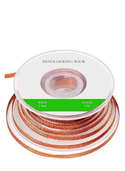 Buy Desoldering Wick Width 1.5mm Length 1.5m, Soldering Wick Wire Braid with Flux in UAE