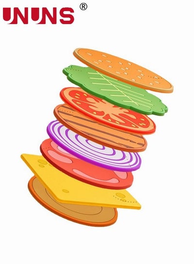 Buy 8 PCS Hamburger Coaster Set Silicone Coffee Coasters for Drinks Non-Slip PVC Table Coasters Tabletop Protection Mat for Mugs and Cups,Office,Kitchen in UAE