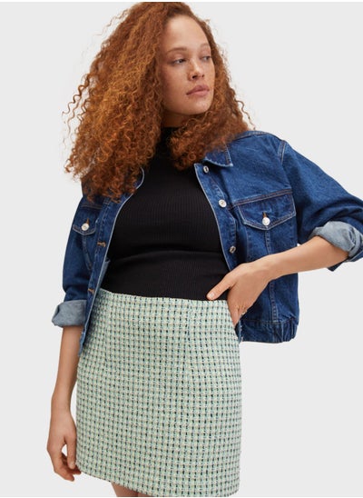 Buy Checked High Waist Skirt in Saudi Arabia