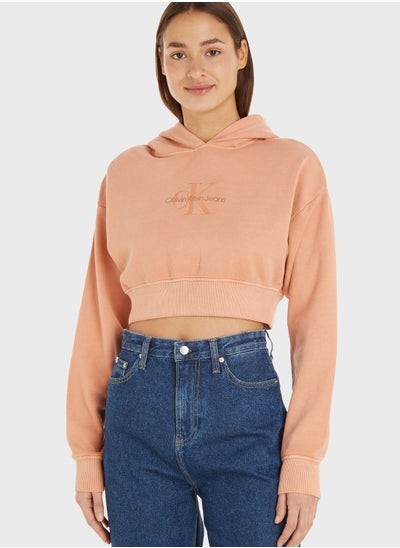 اشتري Logo Knitted Crop Hoodie في السعودية