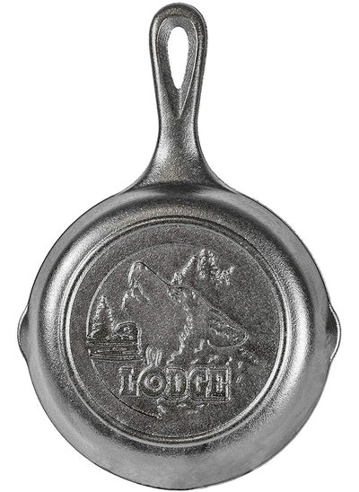 Buy Lodge Wildlife Series-6.5" Cast Iron Skillet with Wolf Scene, Black in UAE