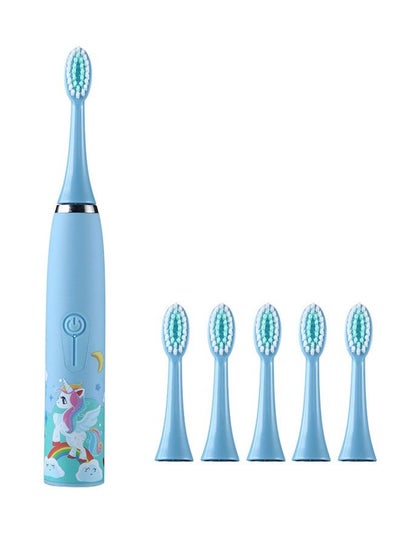 اشتري فرشاة أسنان كهربائية للأطفال بالموجات فوق الصوتية فائقة النعومة ومقاومة للماء لتنظيف الأسنان أداة شحن USB (6 رؤوس) في الامارات